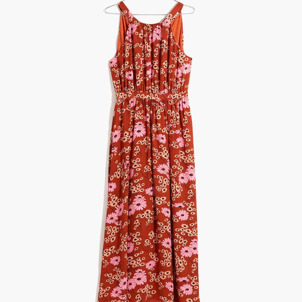 Madewell Halter Midi Dress in Hillside Daisies